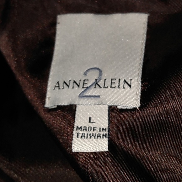 Anne Klein Belted Coat Wool Mohair Alpaca Lined Brown Large - Picture 6 of 8